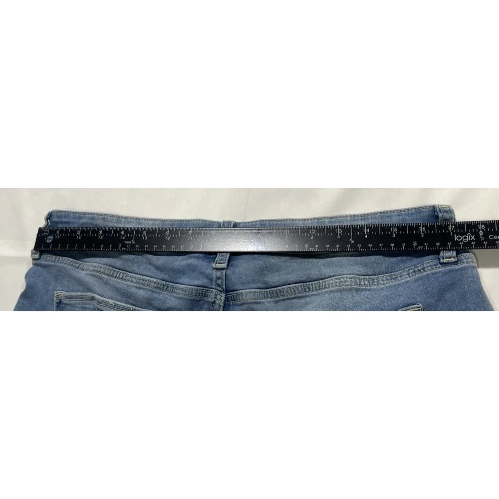 Arizona Jean Co Shorts Girls 17 Blue NWT Distressed Mid Rise Rolled Hem